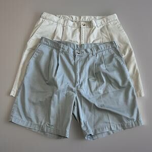 Timber Creek Mens 36 Classic Golf Casual Shorts Pleated Lot of 2 Gray/Tan